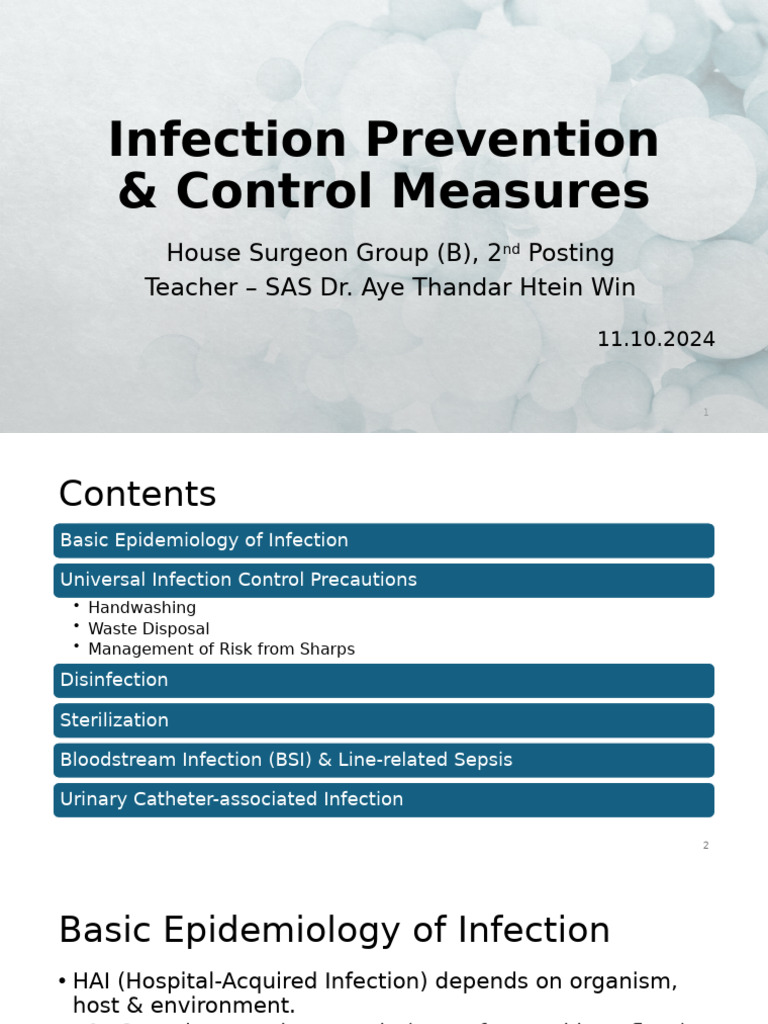 Infection Control Measures in Healthcare | PDF | Sterilization ...