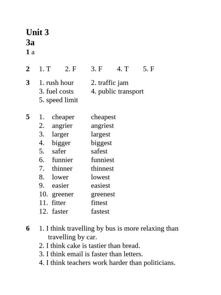 Workbook Unit 3 | PDF