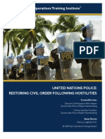 Peace Operations Training Institute: United Nations Police: Restoring Civil Order Following Hostilities