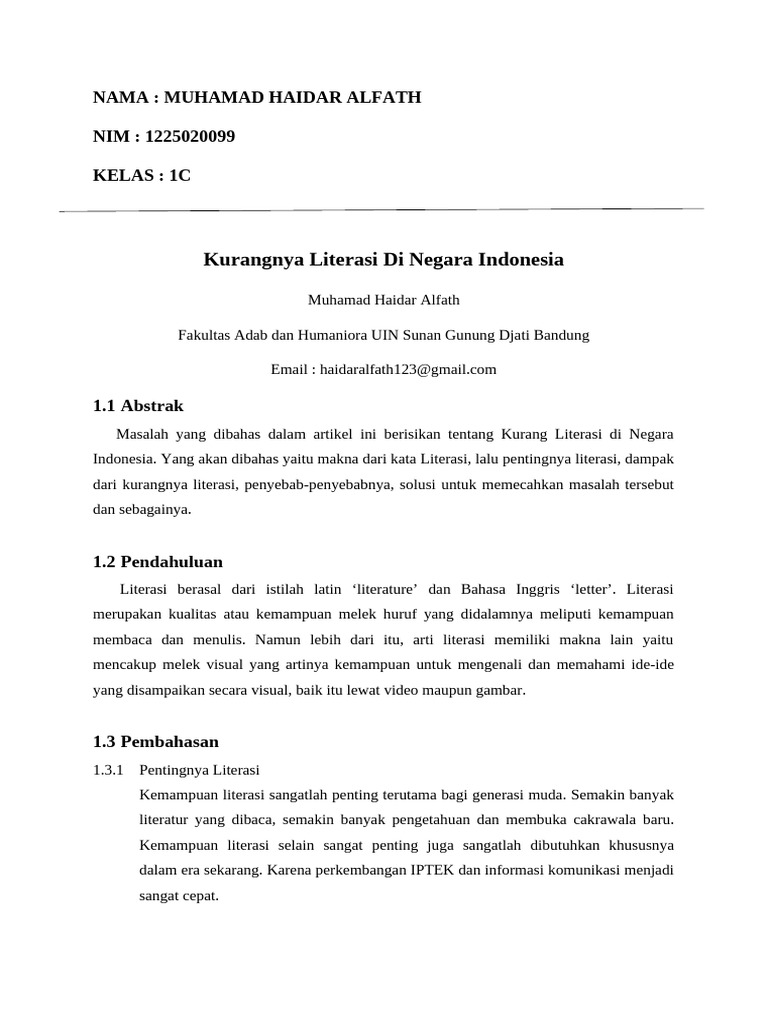 Penyebab dan Solusi Literasi Rendah | PDF