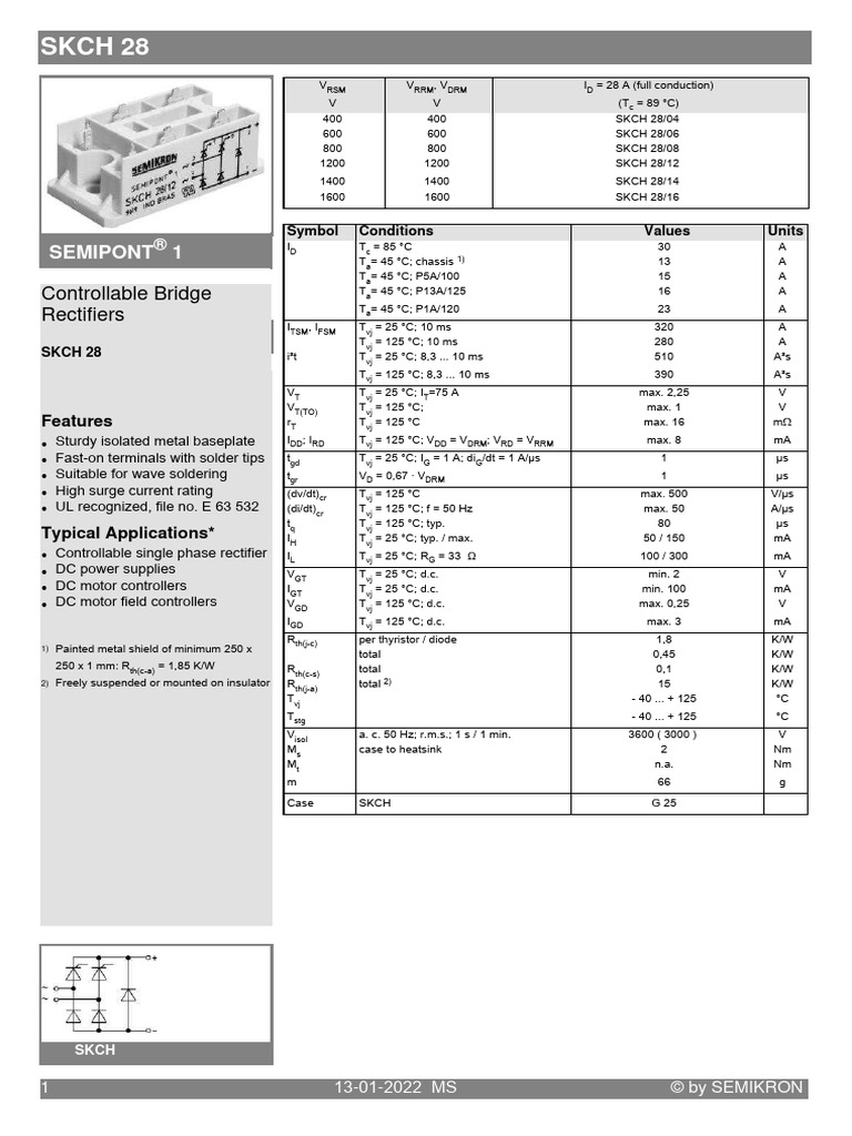 Semikron Datasheet SKCH 28 07191220 | PDF | Indemnity | Electrostatic ...