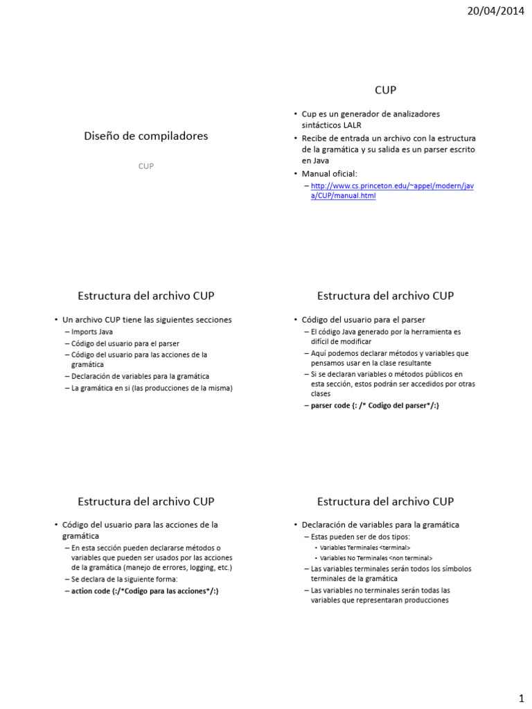 Estructura de Archivos en CUP para Java | PDF | Compilador | Analizando