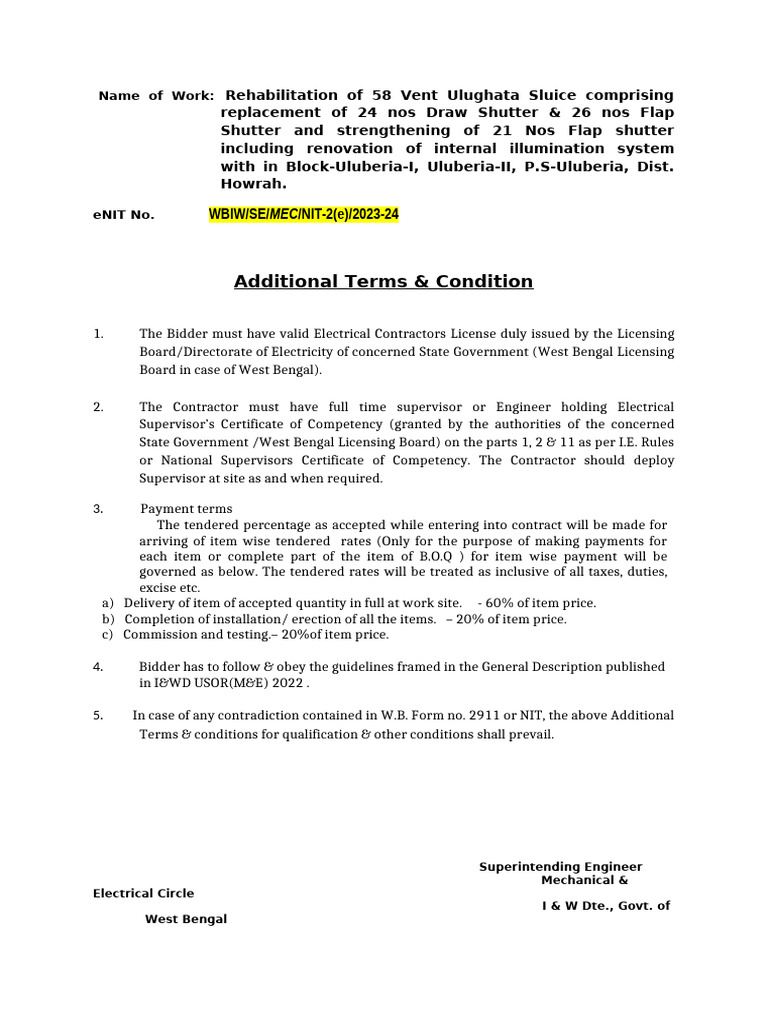 Additional Terms & Condition | PDF