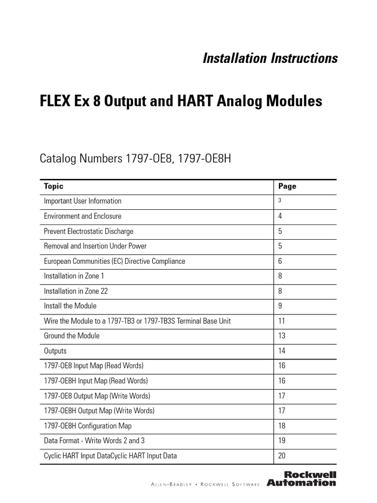 FLEX Ex 8 Output and HART Analog Modules: Installation Instructions ...