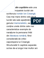 Amintiri Din Copilărie Este Una: Român Ion Creangă