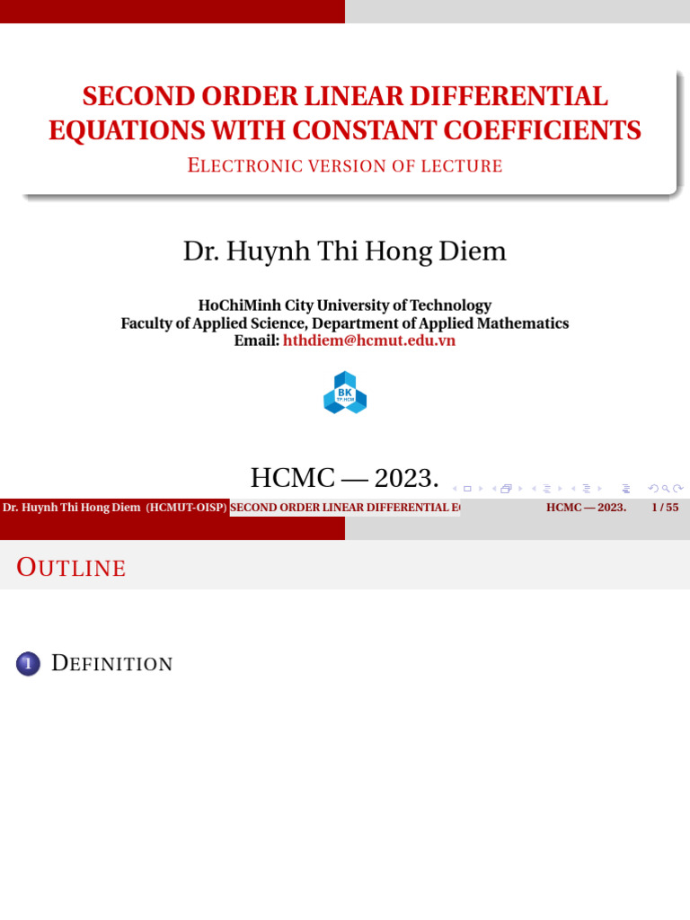 Second Order Linear Differential Equations | PDF | Mathematical Objects ...