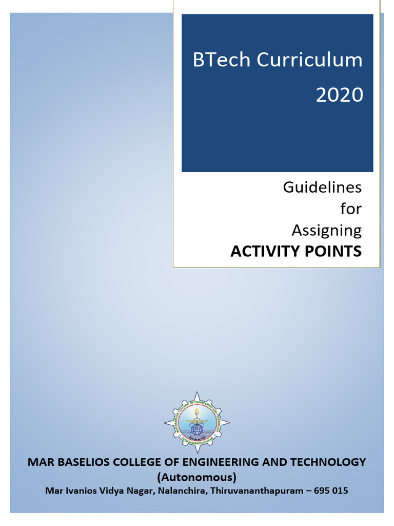 MBCET Activity Points Guidelines 2020 | PDF