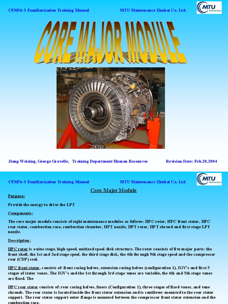 CFM56-3 Rotor and Stator Overview | PDF | Gas Compressor | Turbine