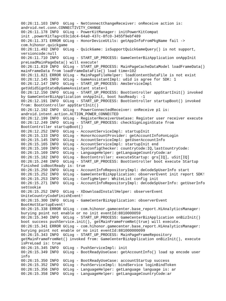 Game Center Initialization Log Analysis | PDF | Web Development ...