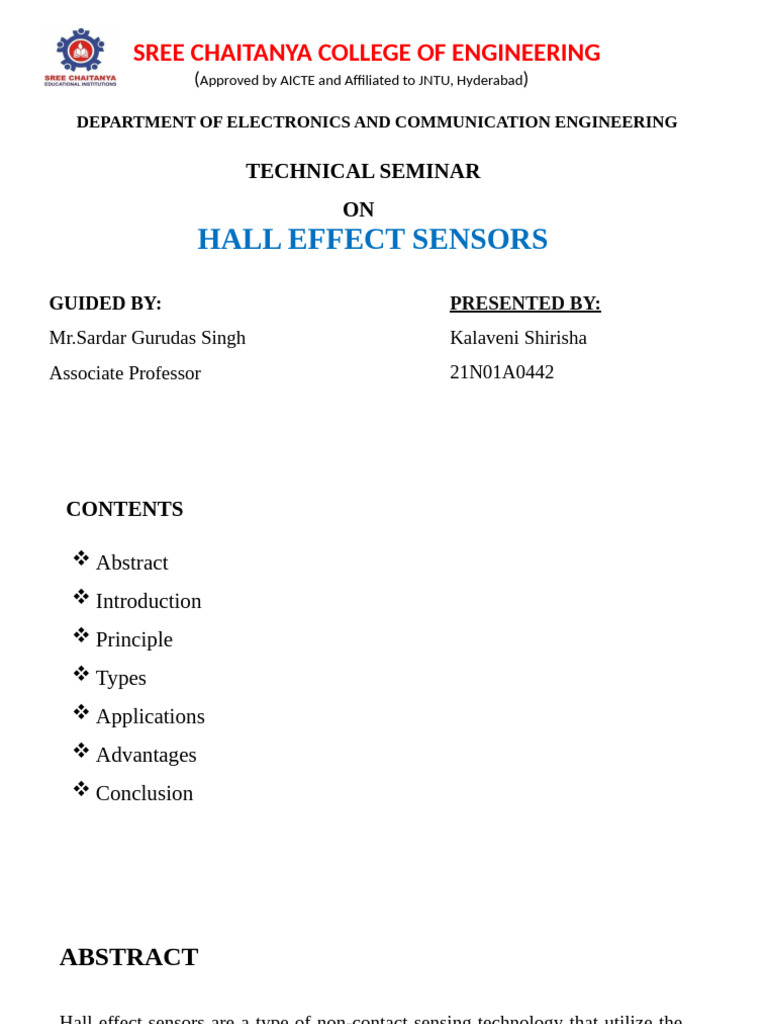 Hall Effect Sensors Overview and Applications | PDF | Sensor ...