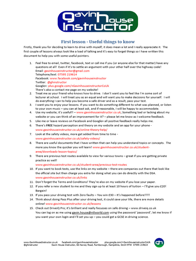 First Lesson | PDF | Facebook