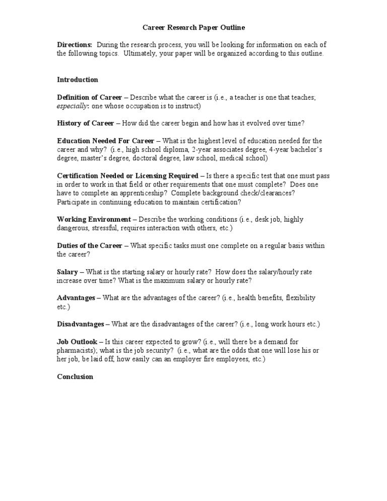Career research paper questions picture