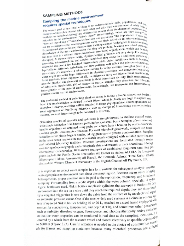 Marine Sampling Microscopy Culture Methods Metagenomics Pdf