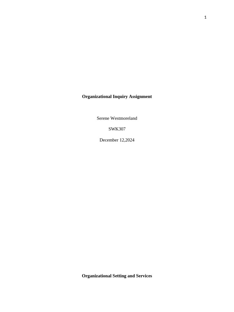 Organizational Inquiry Assignment | PDF | Americans With Disabilities ...