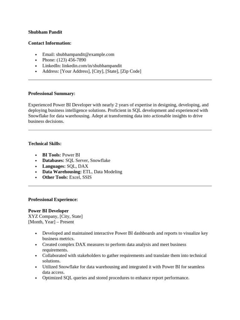 Shubham Pandit Resume | PDF | Microsoft Sql Server | Sql