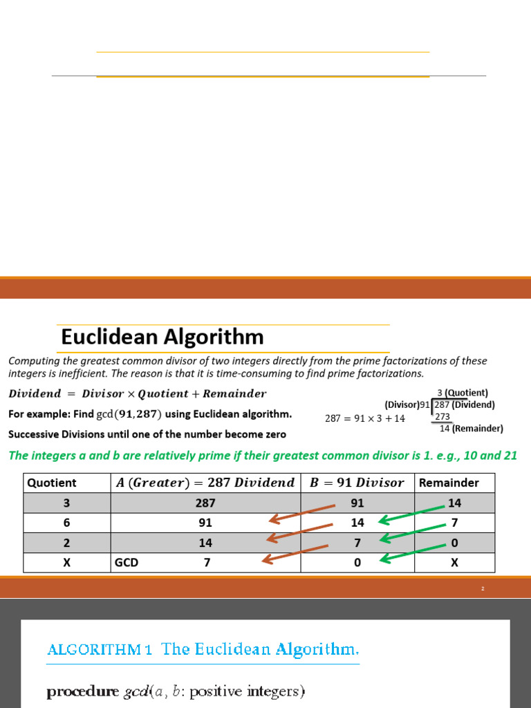 Lec 15 and 16 | PDF | Number Theory | Arithmetic