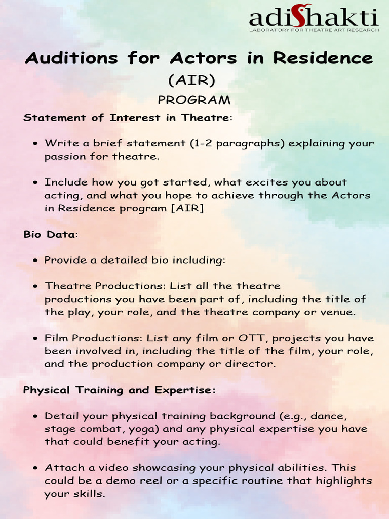AIR Program Application Guidelines | PDF