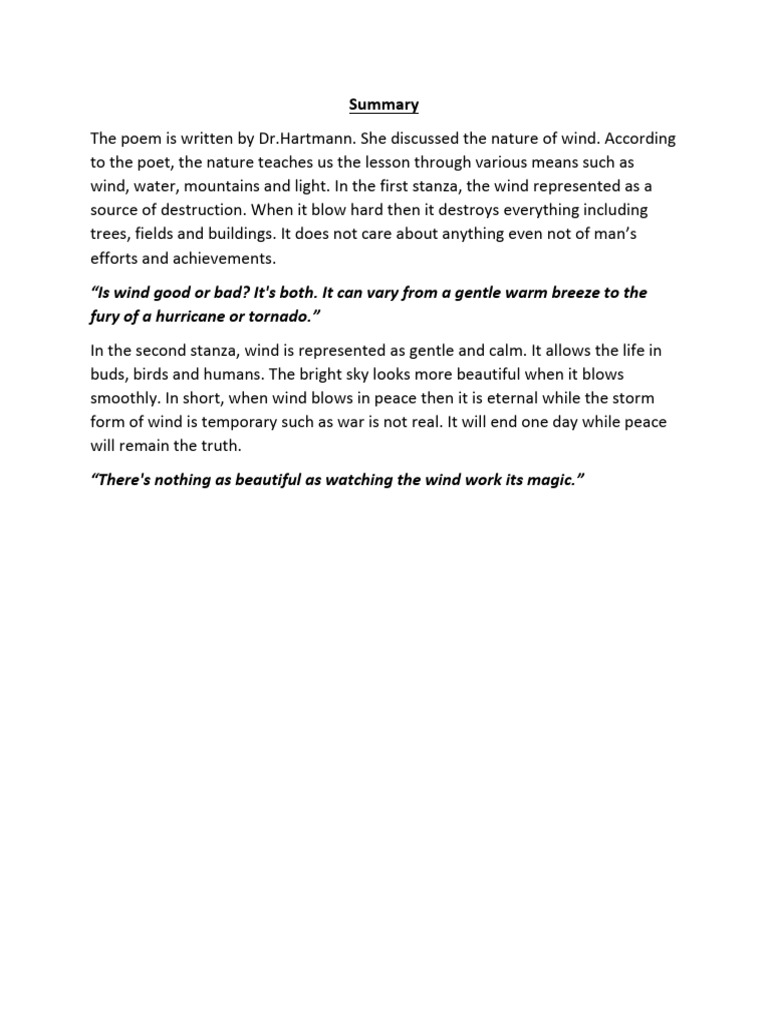 The Dual Nature of Wind in Poetry | PDF