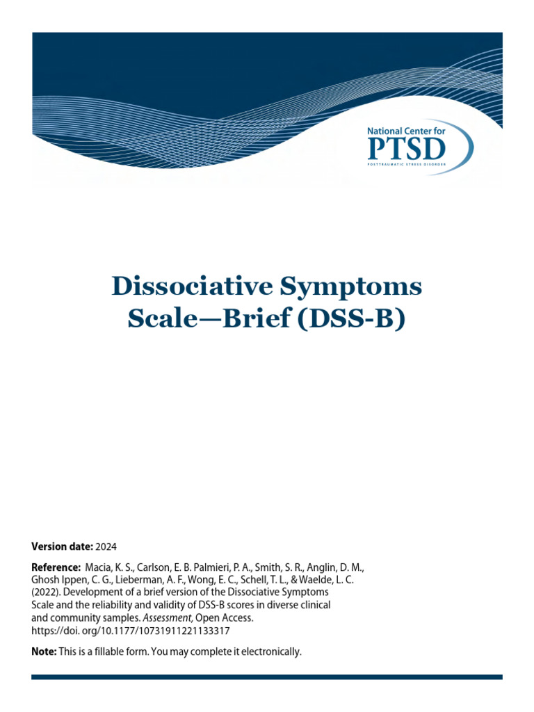 DSS-B Assessment for Dissociative Symptoms | PDF