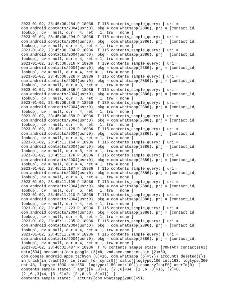 WhatsApp Contact Query Logs | PDF