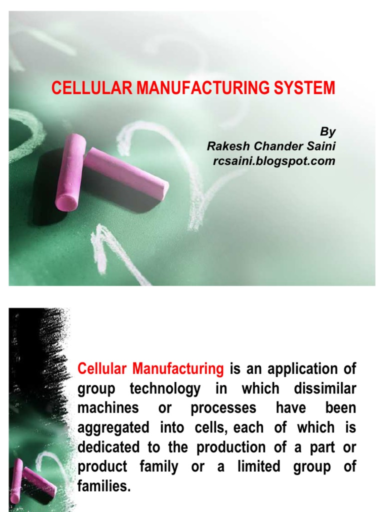 Cellular Manufacturing Systems Overview | PDF | Scheduling (Production ...