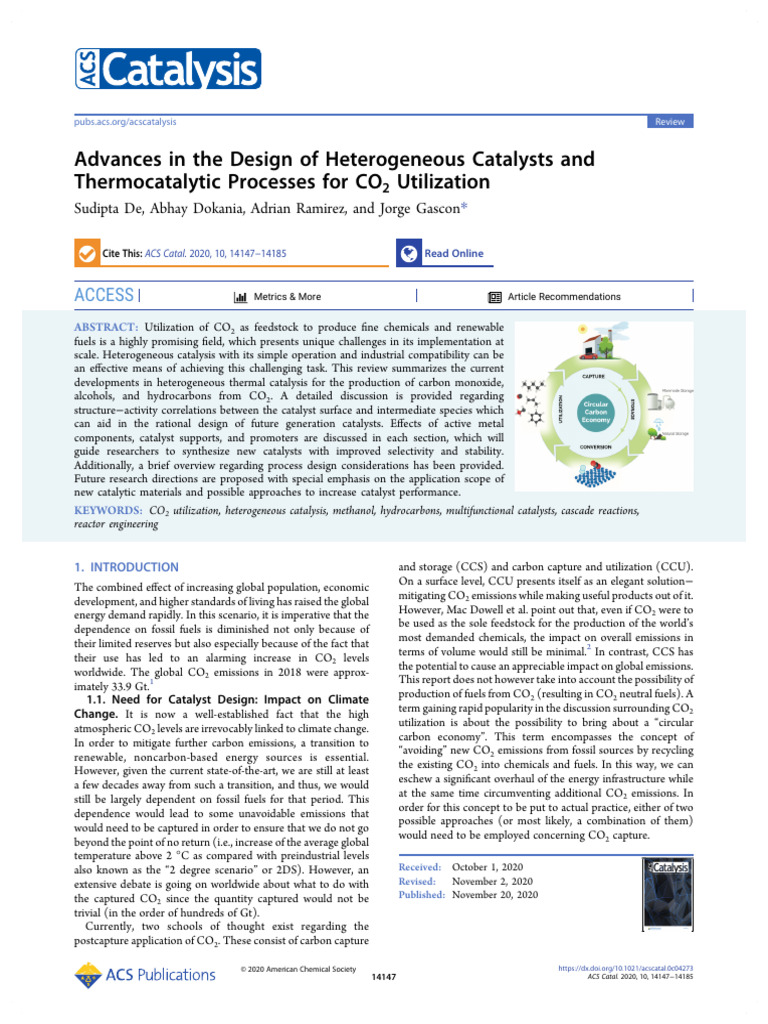 Advances in The Design of Heterogeneous Catalysts and Thermocatalytic ...