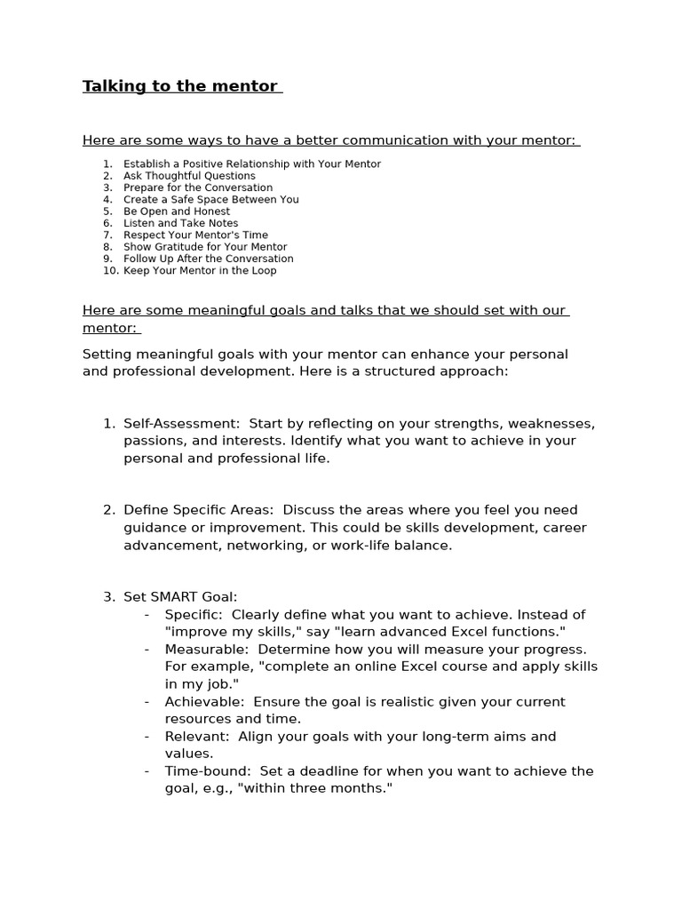 Effective Vocabulary Mentoring Tips | PDF | Mentorship | Goal