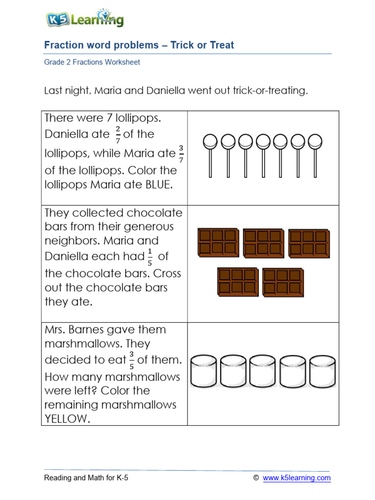 Grade 2 Fraction Word Problems | PDF