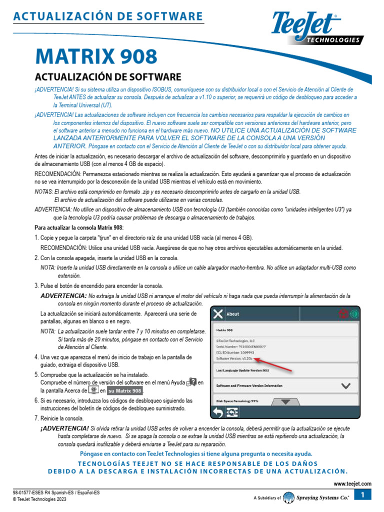 98 01577 ESES R4 - Matrix908 USBUpdate TB | PDF | Memoria USB | Archivo ...
