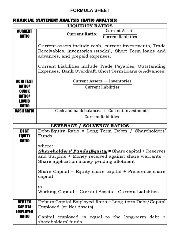 CAFM CS Executive Formula Sheet | PDF | Net Present Value | Money