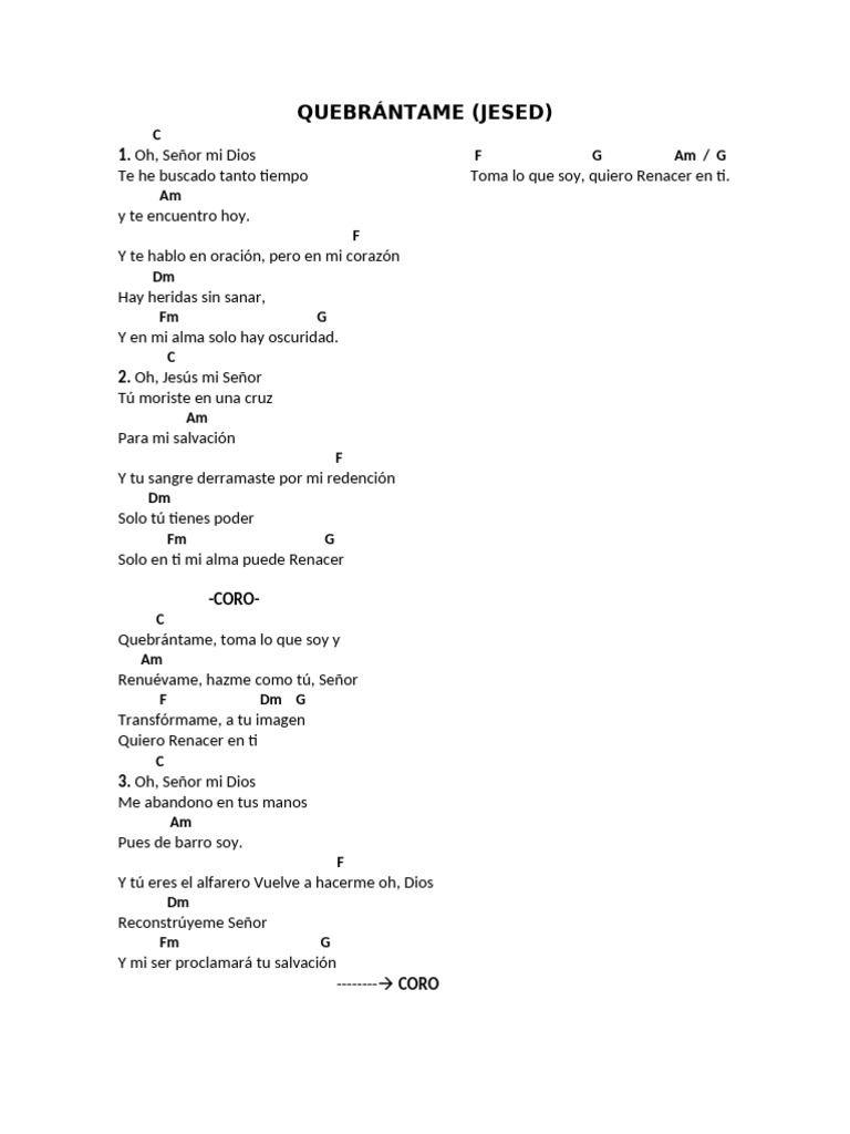 Letras y acordes de Quebrántame | PDF