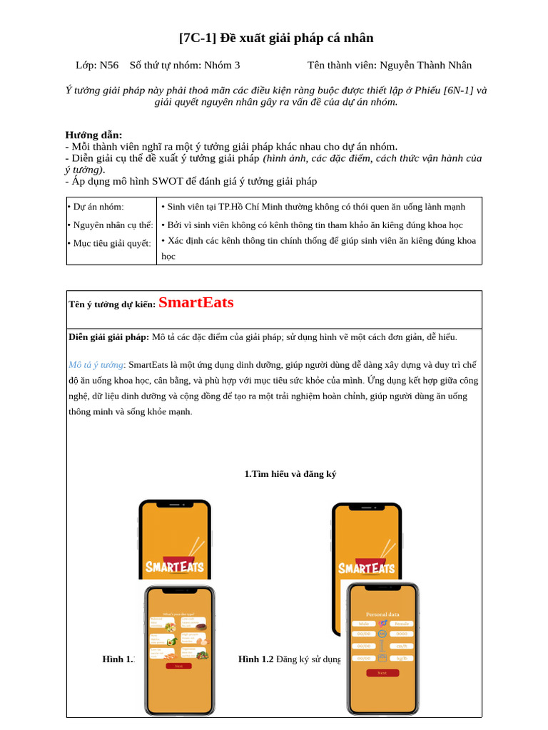 10. (7C-1) Đề Xuất Giải Pháp Cá Nhân | PDF