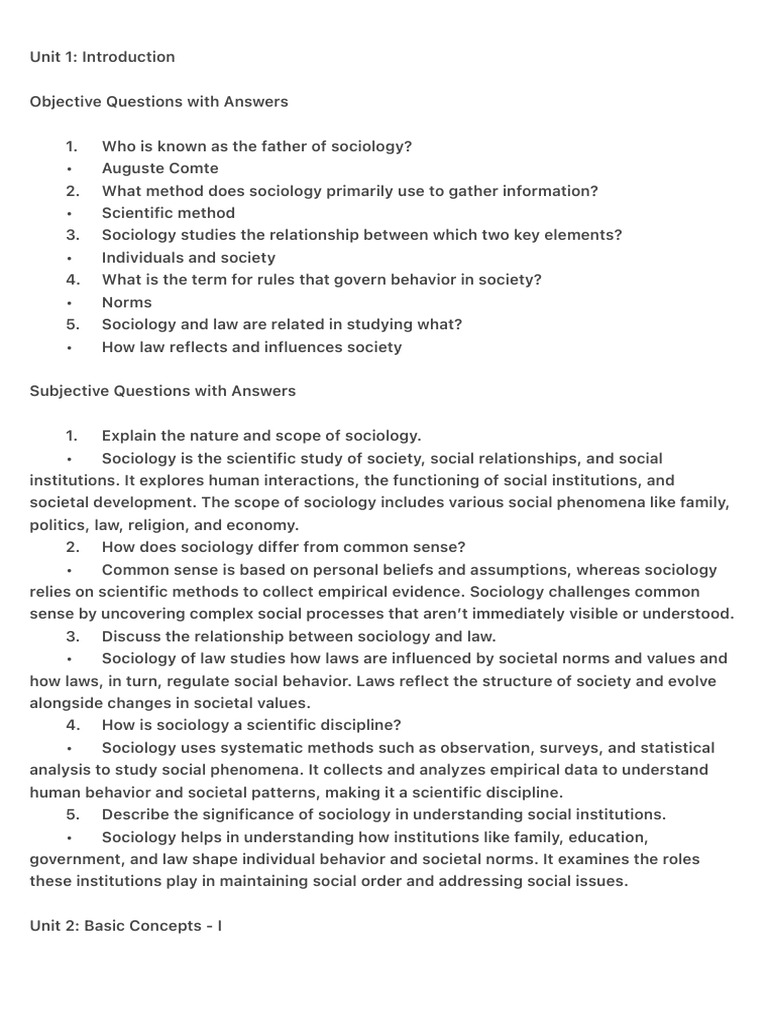 Introduction to Sociology Concepts | PDF | Sociology | Society