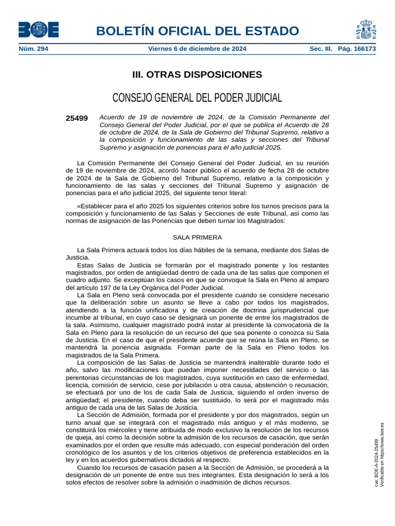 Boe A 2024 25499 | PDF | Judicaturas | Ley Pública