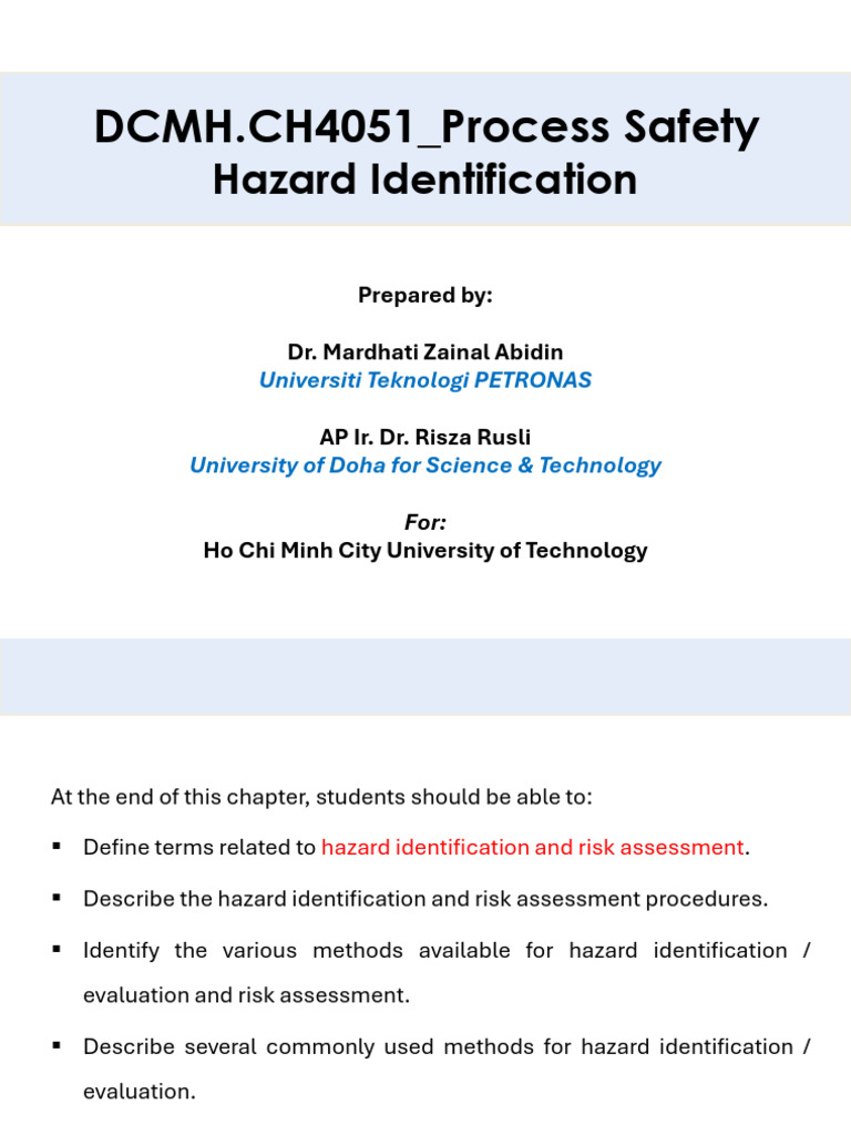 Process Safety Hazard Identification Guide | PDF | Risk | Hazards
