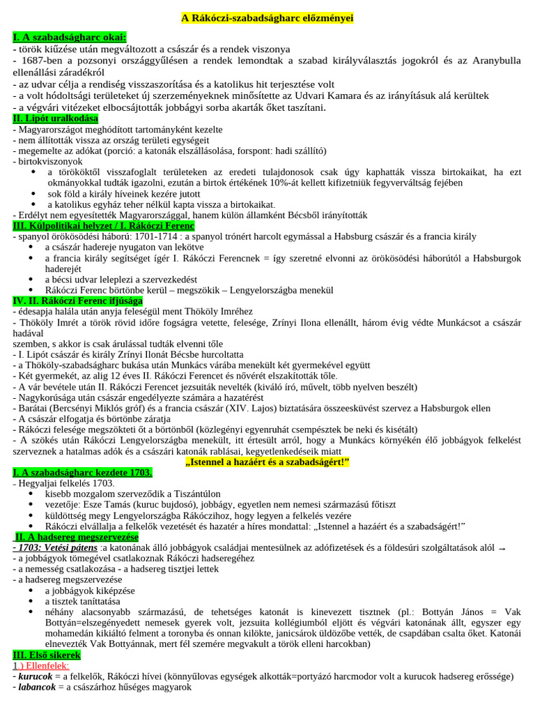 A Rákóczi | PDF