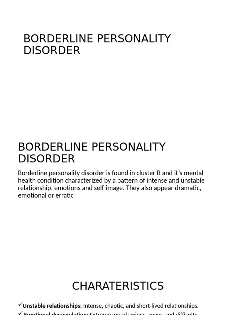 Understanding Borderline Personality Disorder | PDF | Borderline ...