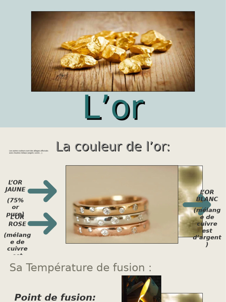 Propriétés et Utilisations de l'Or | PDF