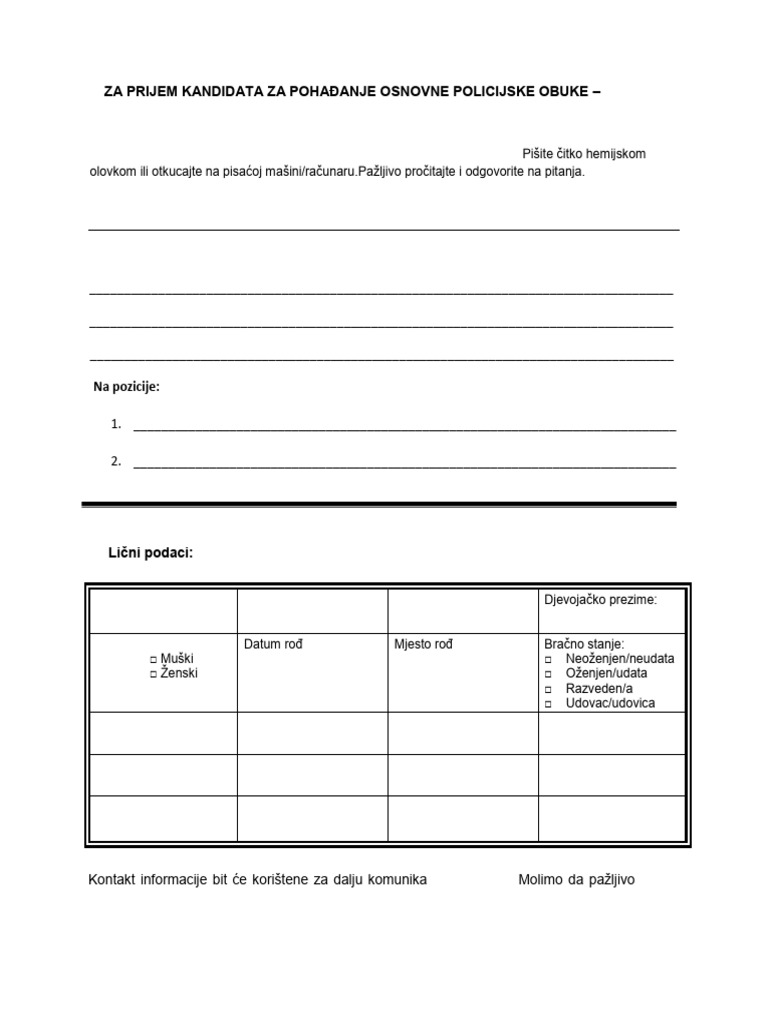 Prijavni Obrazac24 | PDF