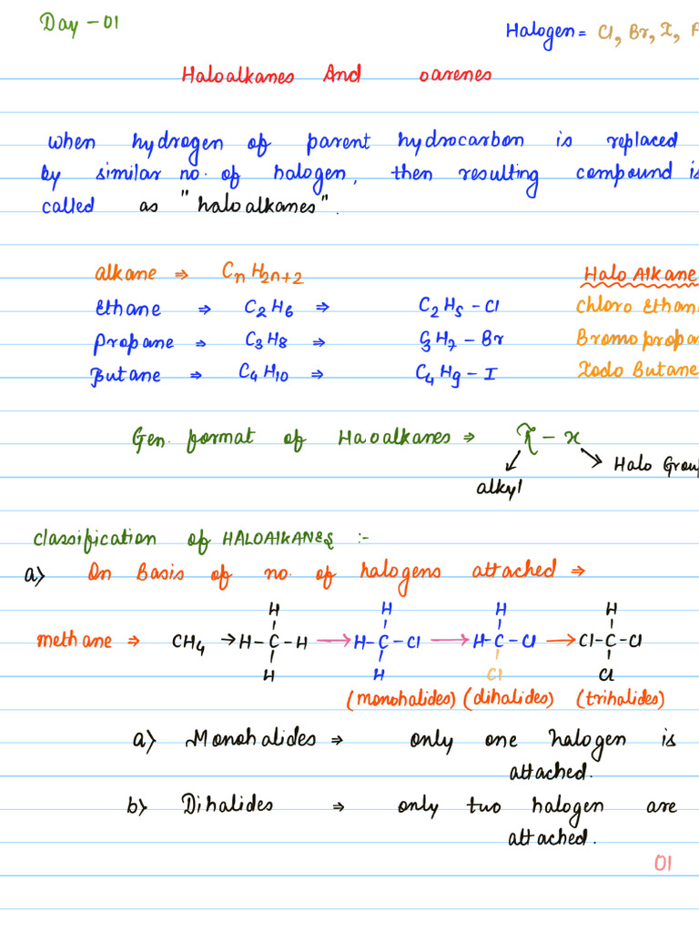 Haloalkanes and Haloareans 1 | PDF