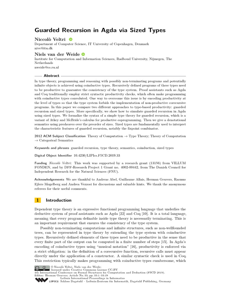 AgdaSizedTypes | PDF | Theoretical Computer Science | Syntax (Logic)