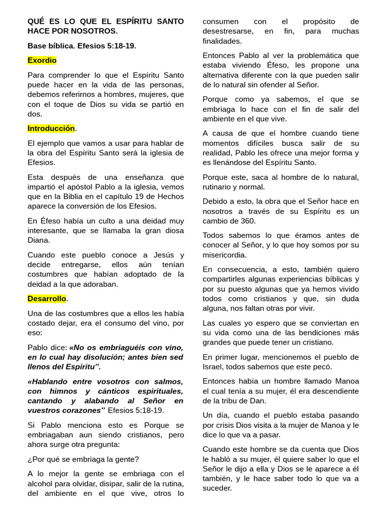Qué Es Lo Que El Espíritu Santo Hace Por Nosotros | PDF | Sansón ...