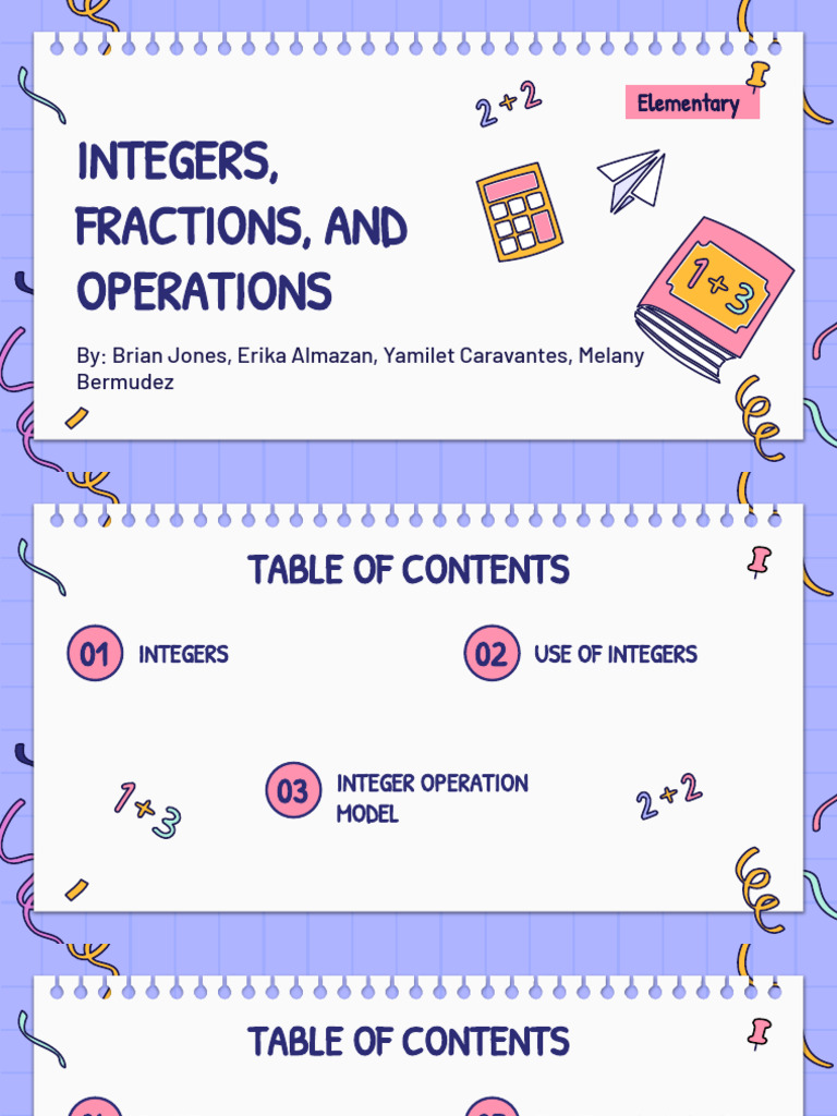 Integers, Fractions, and Operations: Elementary | PDF | Numbers ...