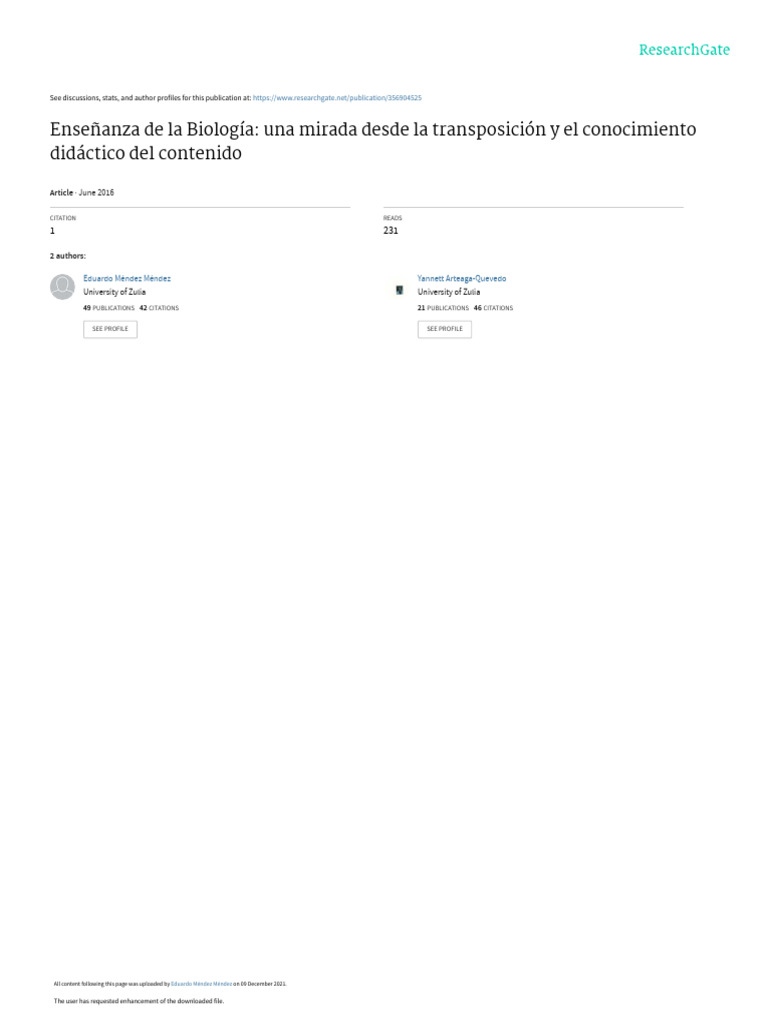 Ensenanza de La Biologia Una Mirada Desd | PDF | Plan de estudios ...