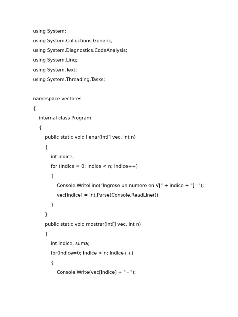 C# Vector Operations and Functions | PDF