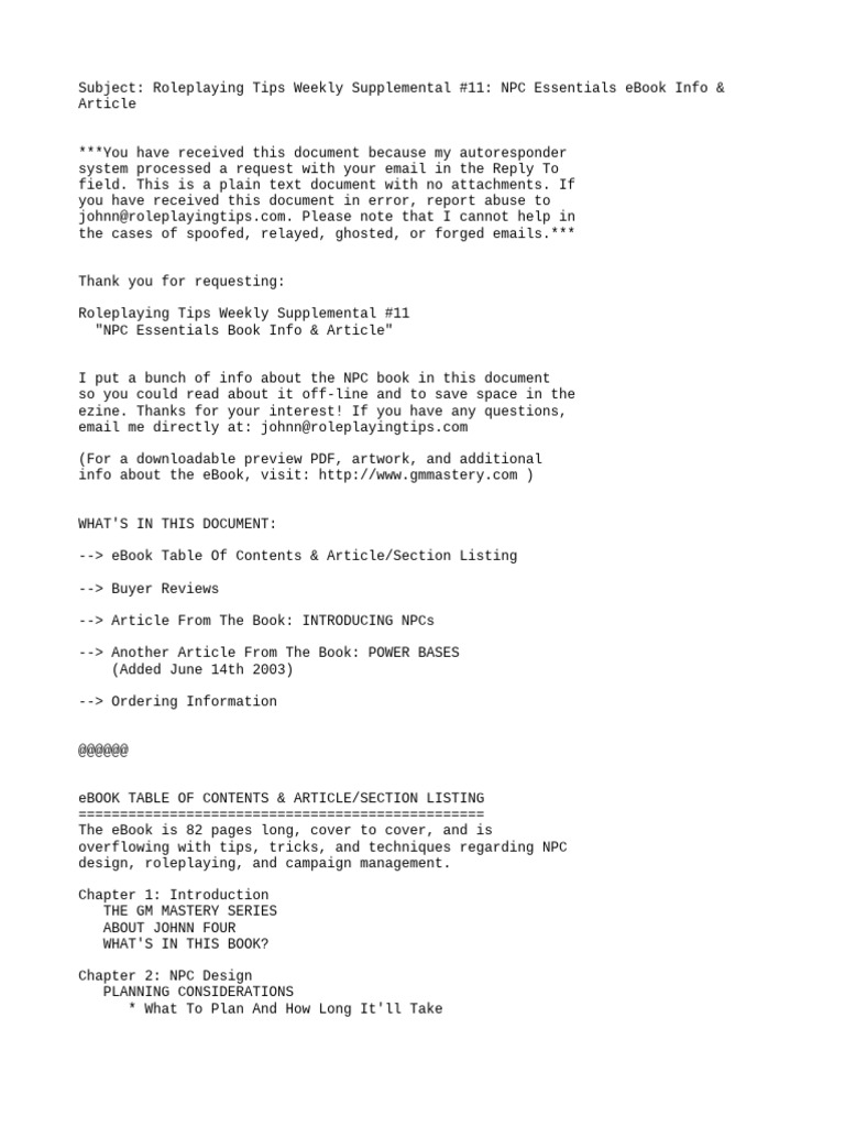 11 NPC Essentials Book Info | PDF