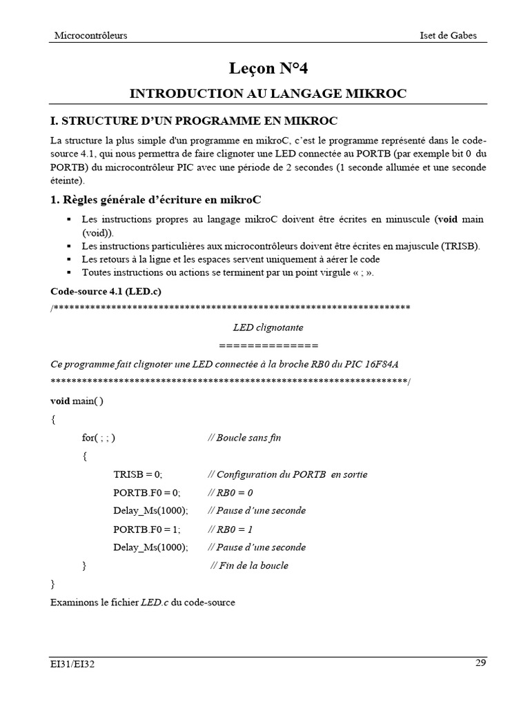 Introduction au langage mikroC pour PIC | PDF | Pointeur (programmation ...