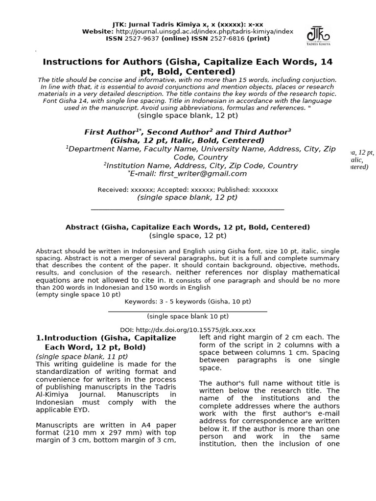 JTK - English Version Template | PDF | Hypothesis | Thesis