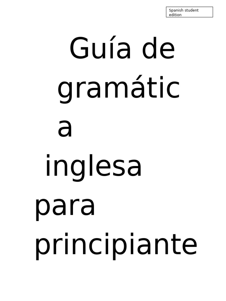 Guía de Gramática Inglesa para Principiantes | PDF | Plural | Verbo