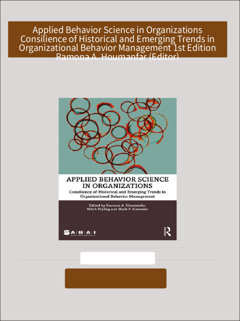 Instant Download Applied Behavior Science in Organizations Consilience ...